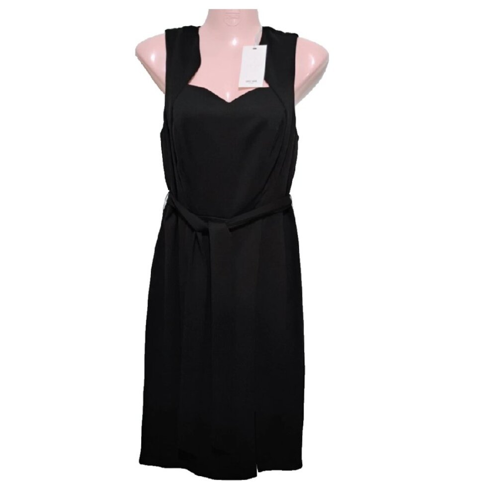 NWT Grace Karin Black Sleeveless Dress Size S Zip Belted